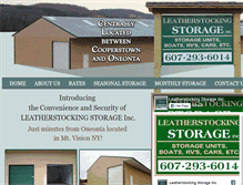 Tablet Screenshot of leatherstockingstorage.com